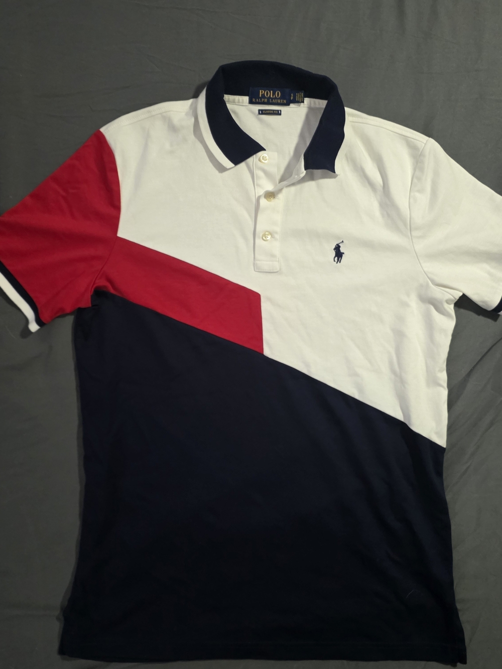 Polo by Ralph Lauren Men’s Colorblock Polo Shirt - White/Red/Navy